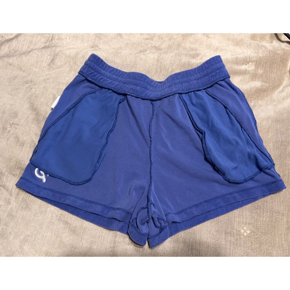Peloton Women's Blue French Terry Athletic Lounge Shorts (Flaw)